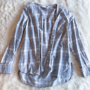 Grey and White Plaid Flannel Old Navy The Classic Shirt